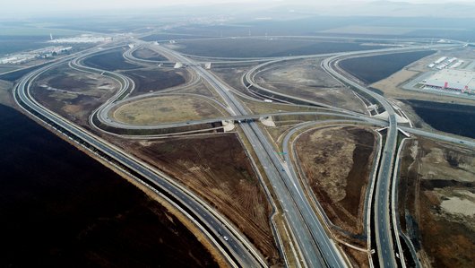 Autobahn Knoten Turda – Verbindung der neuen Autobahn A10 Sebeș - Turda mit der bestehenden Autobahn A3. Bild: Pro Infrastructura