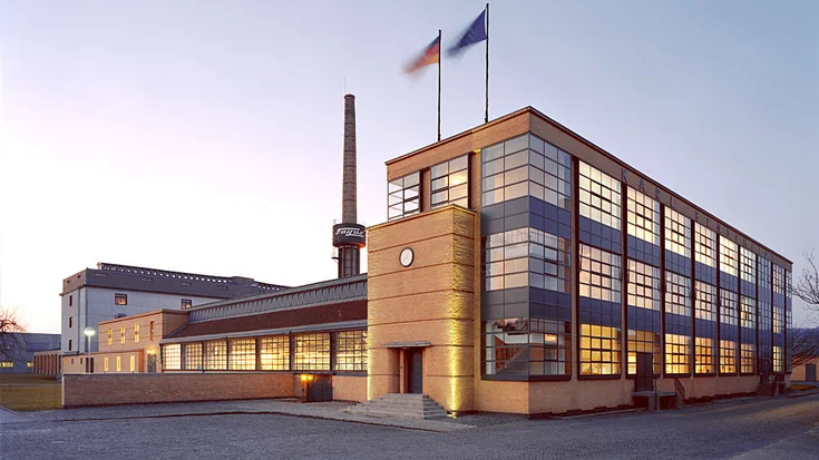 Factory building with glass façade