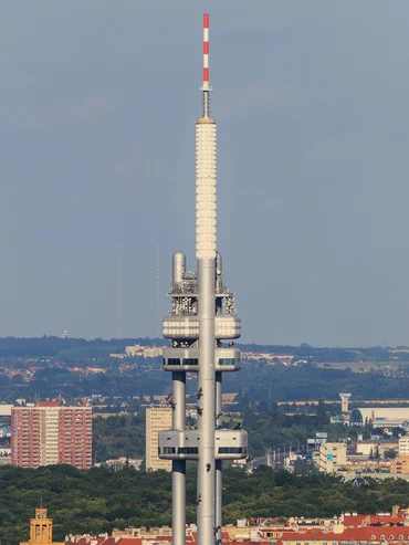 Television tower with parts of Prague in the background