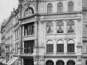 Black and white photo of the original Haas house